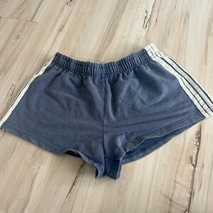 SHEIN Navy Athletic Shorts with Cream Stripes